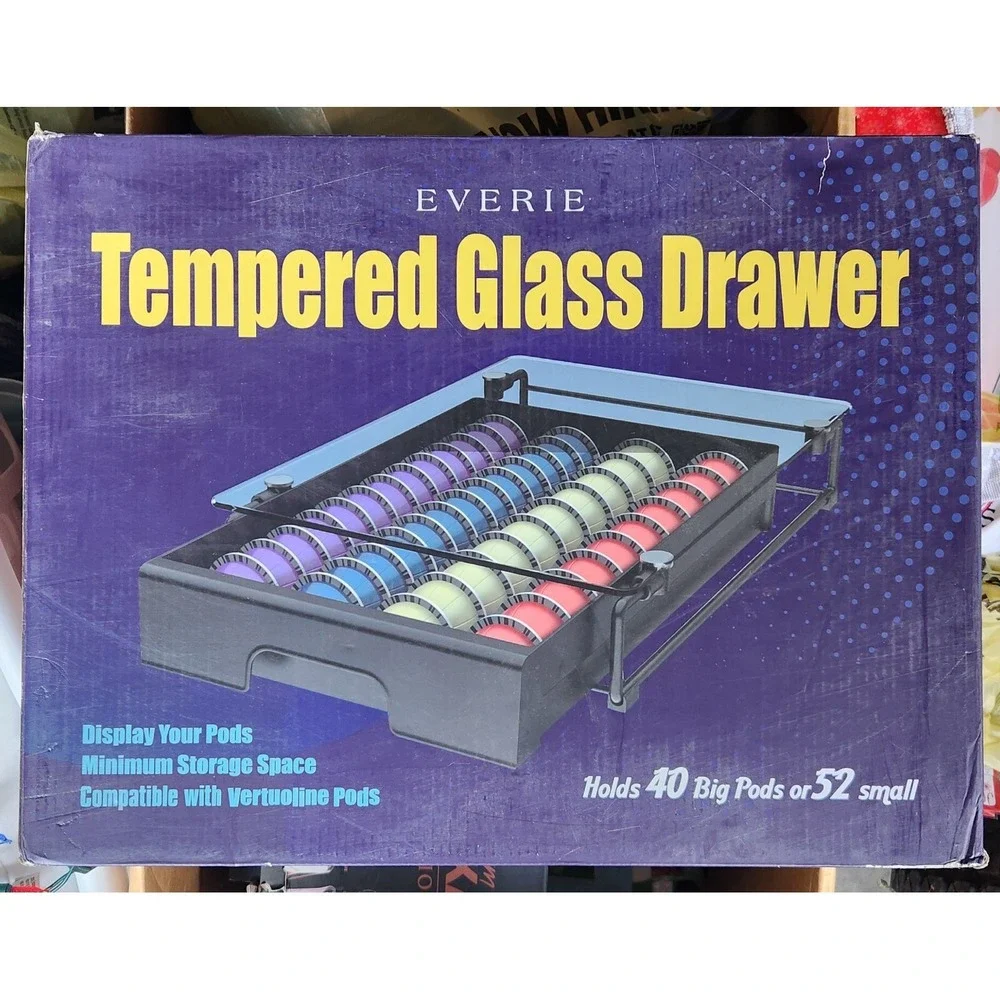 EVERIE Crystal Tempered Glass Organizer Drawer Holder